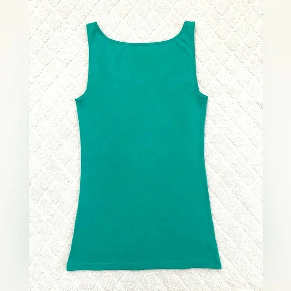 LOFT Teal Cotton Tank Top - Picture 2 of 4